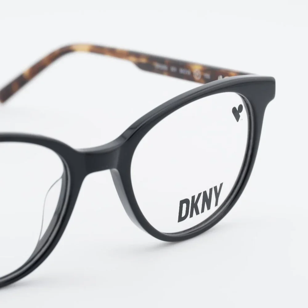 DKNY DK5050 001 Eyeglasses - Black/Havana 50mm Round Frame